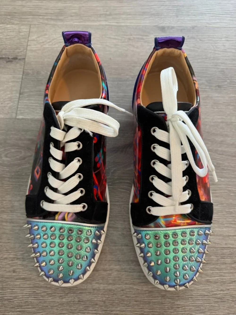 Christian Louboutin Louis Junior Orlato Spikes Multicolor Sneakers – Size [42]